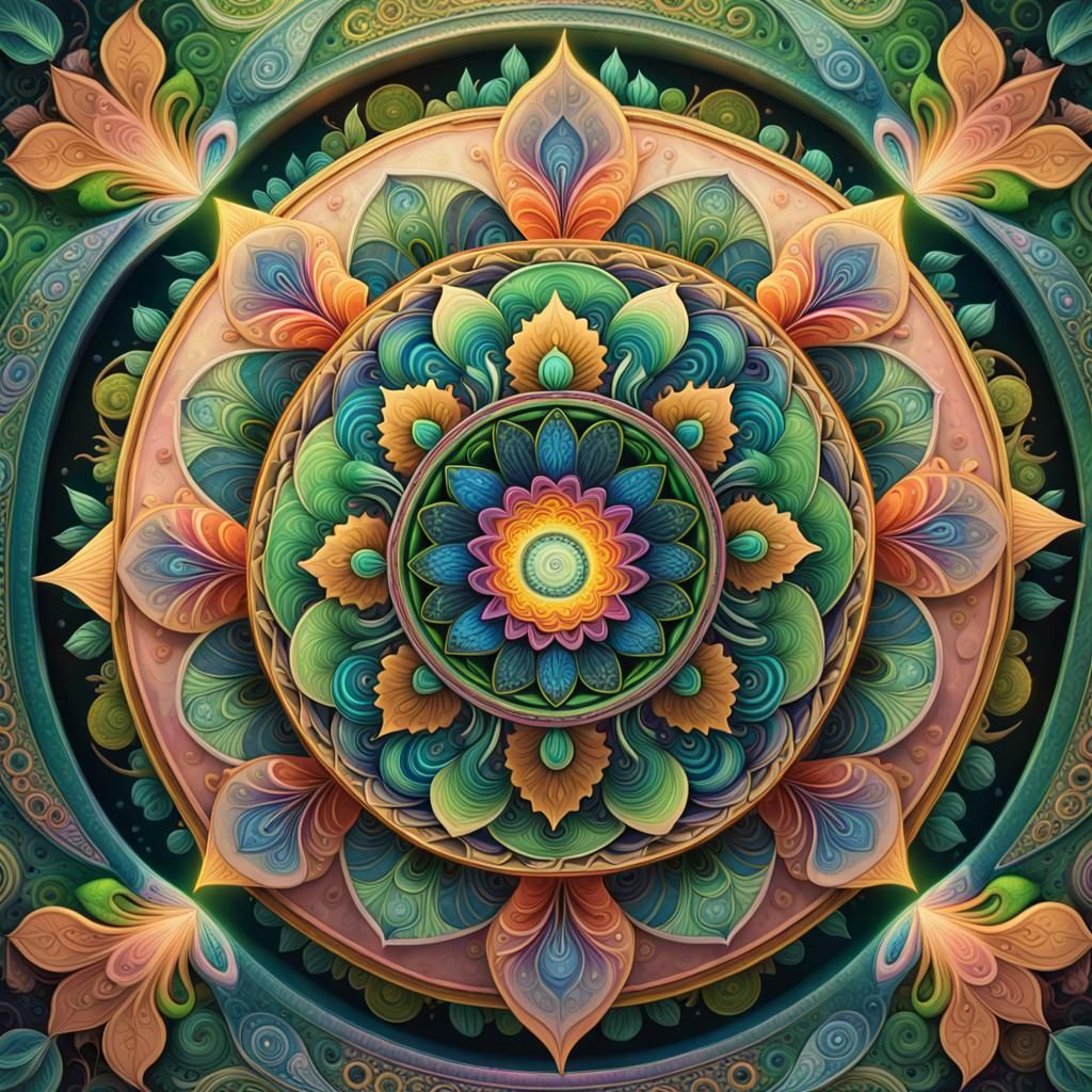 Vibrant Mandala of Inner Light and Musical Vibration
