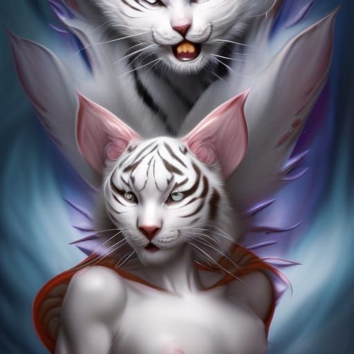 Felicia White Tiger Creature Design in Detailed Painting