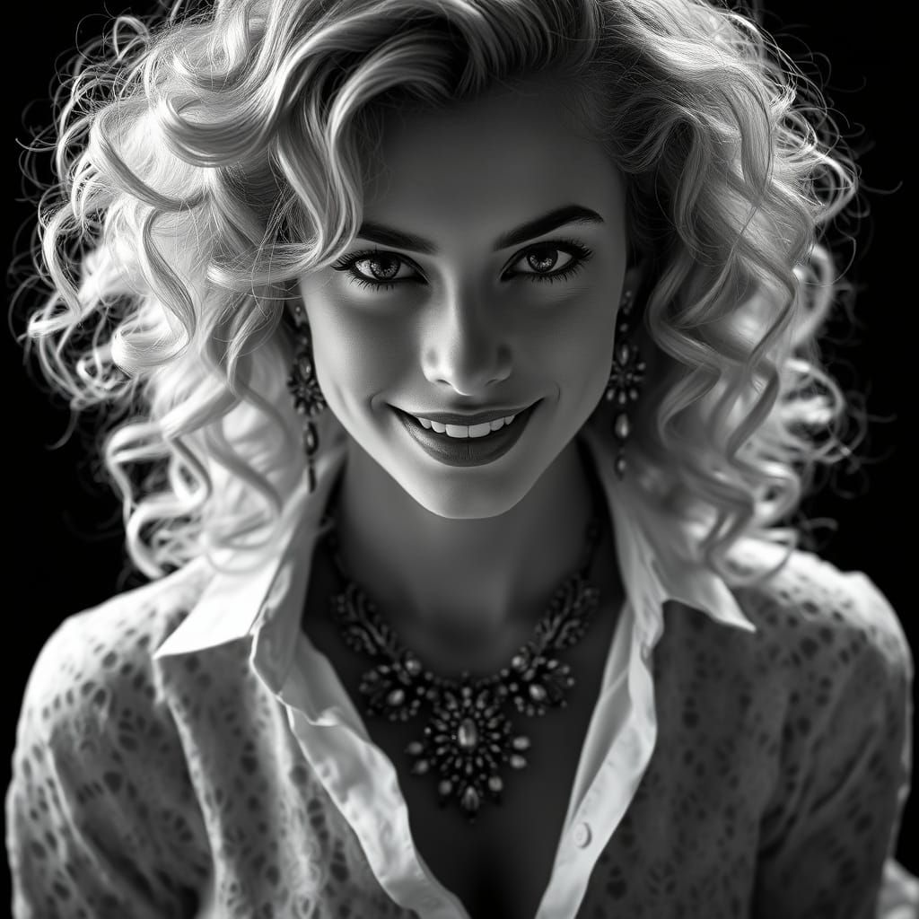 High Contrast Portrait of a Smoky Blonde Beauty