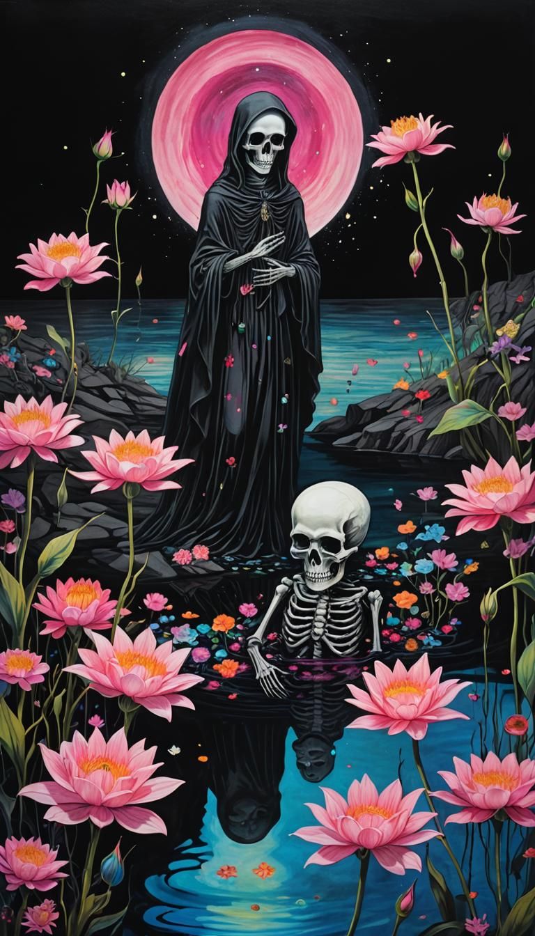 Kids Crayon drawing of the underworld  ,surreal (child's dra...