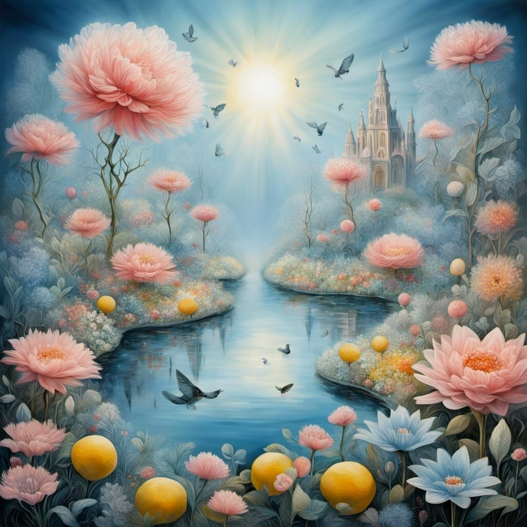 Surreal Floral Paradise in Soft Focus