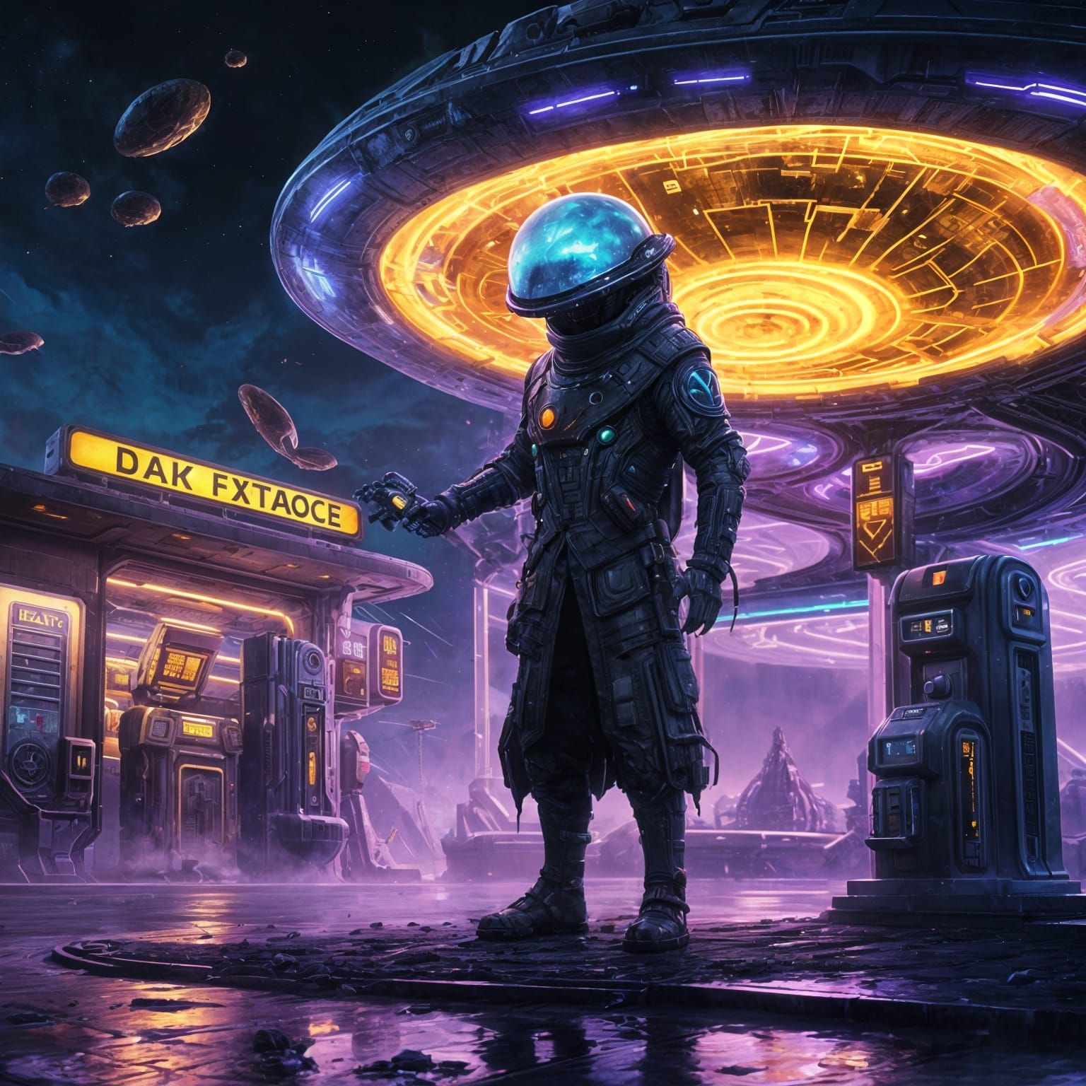 Alien Service Station: Dark Fantasy Concept Art