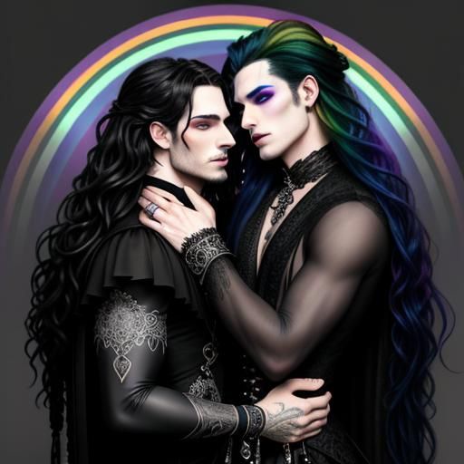 Gothic Fantasy Romance with Rainbows and Long Hair