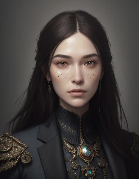 Realistic Portrait of Noble in Suit, Oil Painting