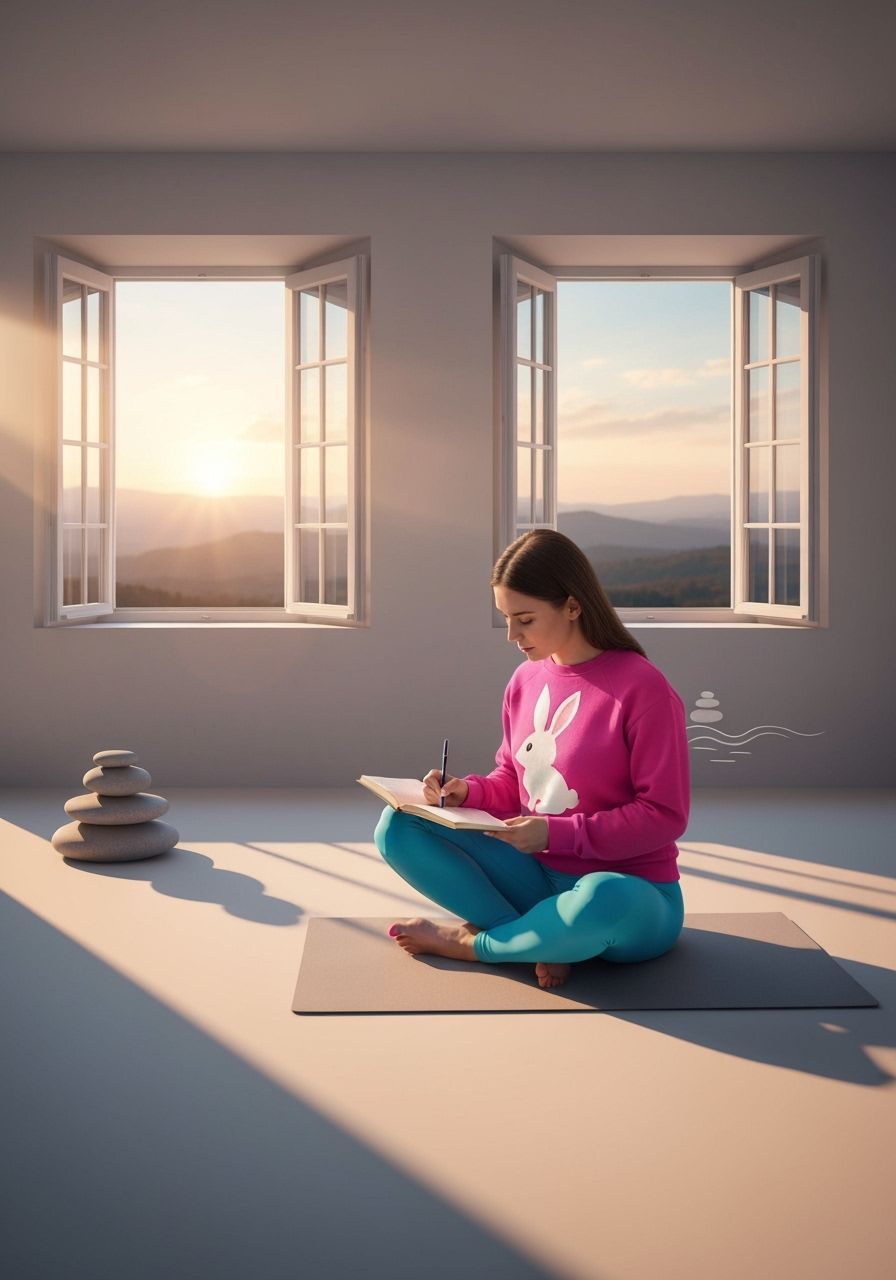 Woman Journaling in Serene Dawn Room