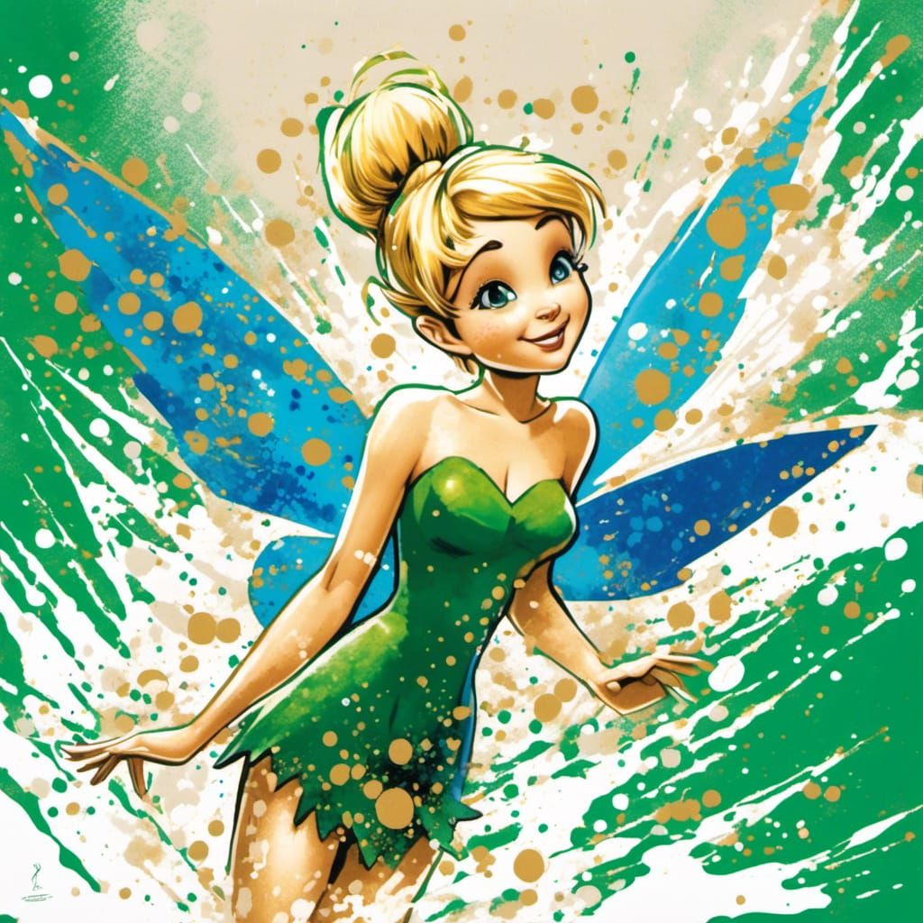 Tinkerbell Flies Over Thames: Splash Art Style