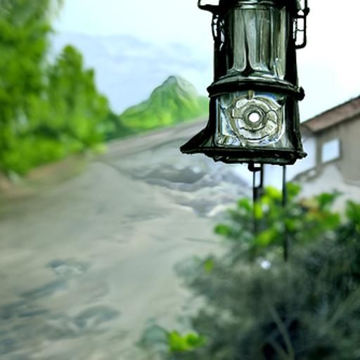 Detailed Matte Painting of a Street Lamp