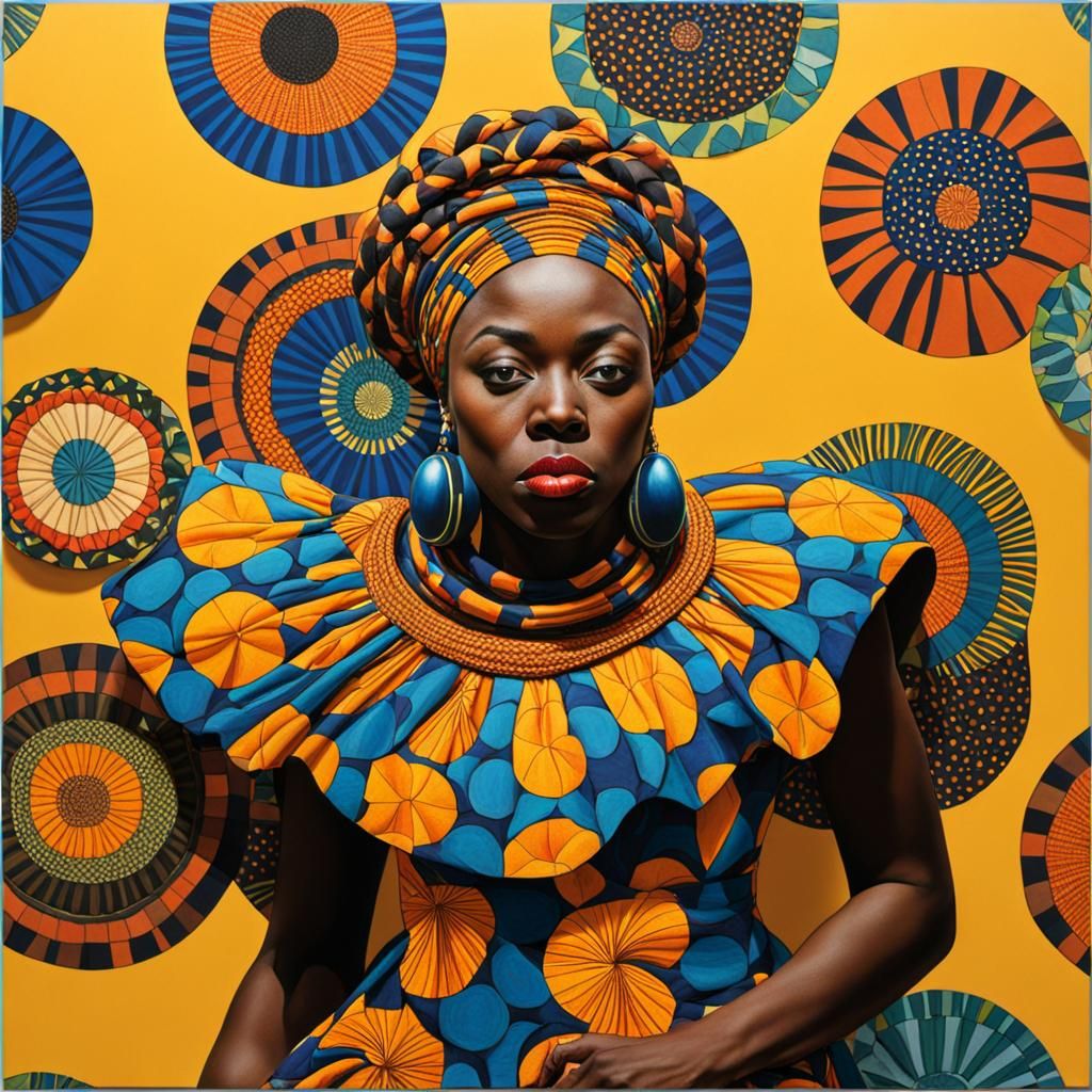 Figure in Batik Fabric, Inspired Art