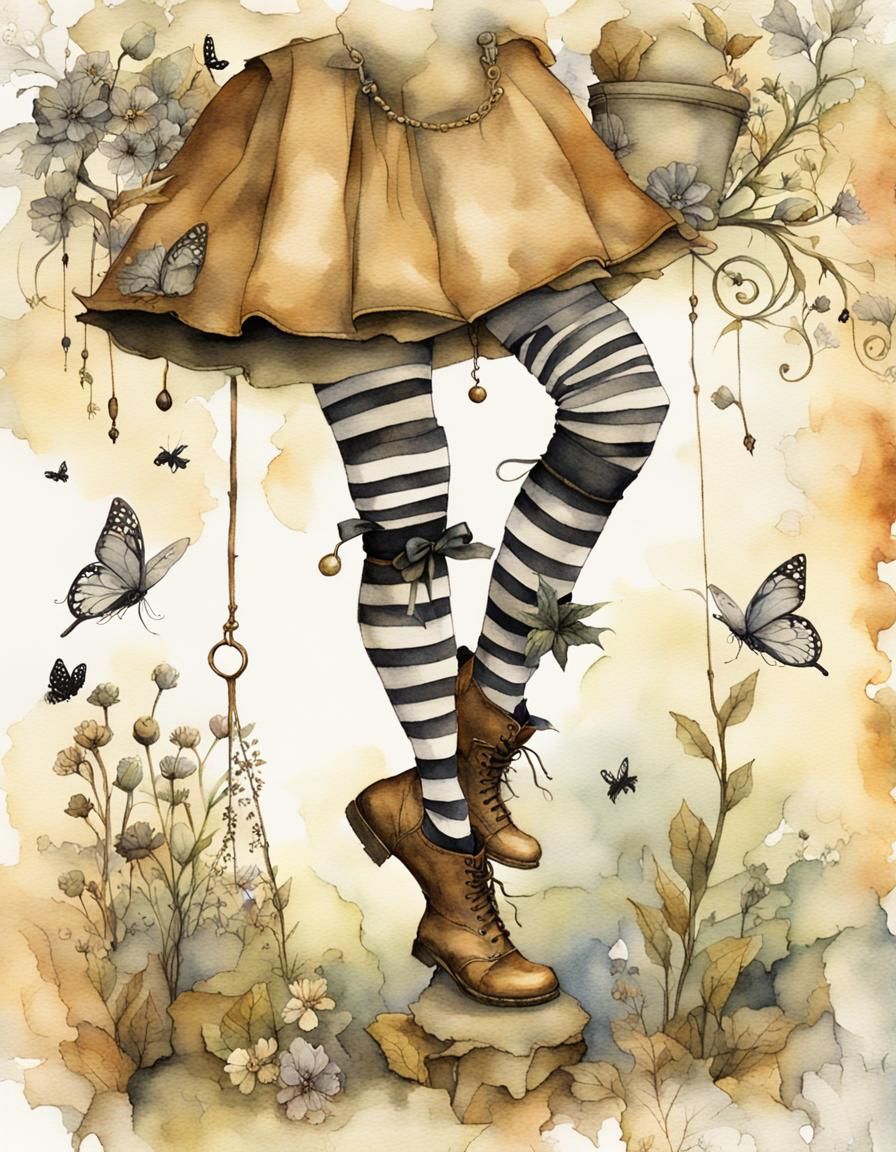 Alice's Fairy Tale Legs in Soft Watercolor