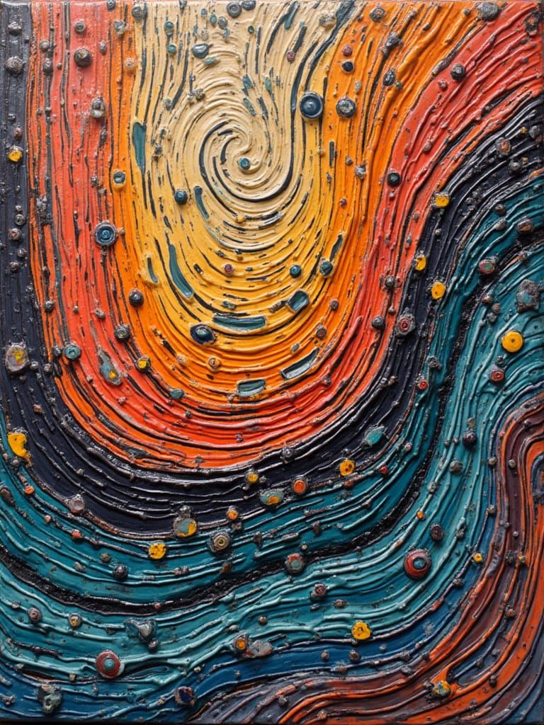 Vibrant Swirling Ceramic Tile Design