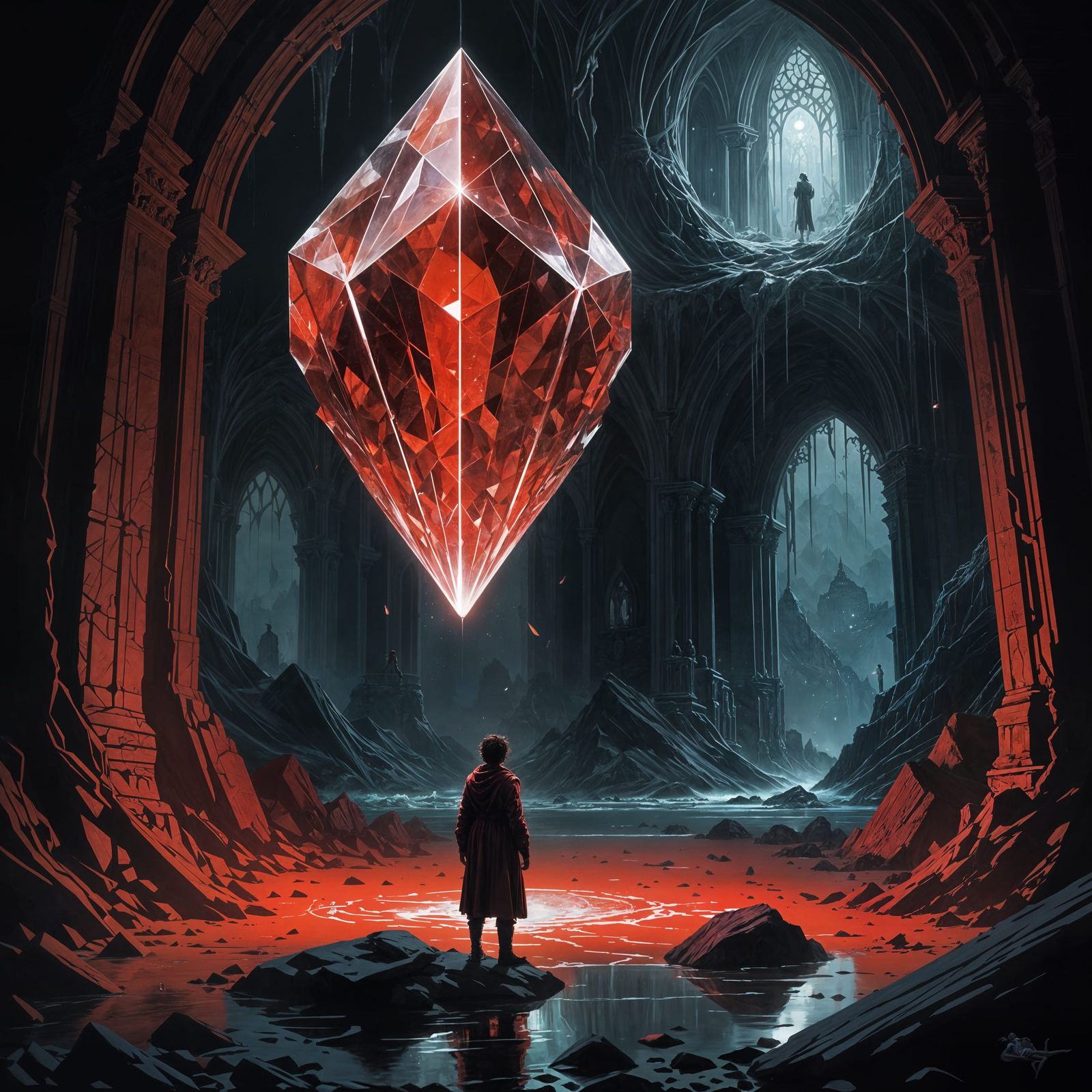 Magical Crystal Prison at Night