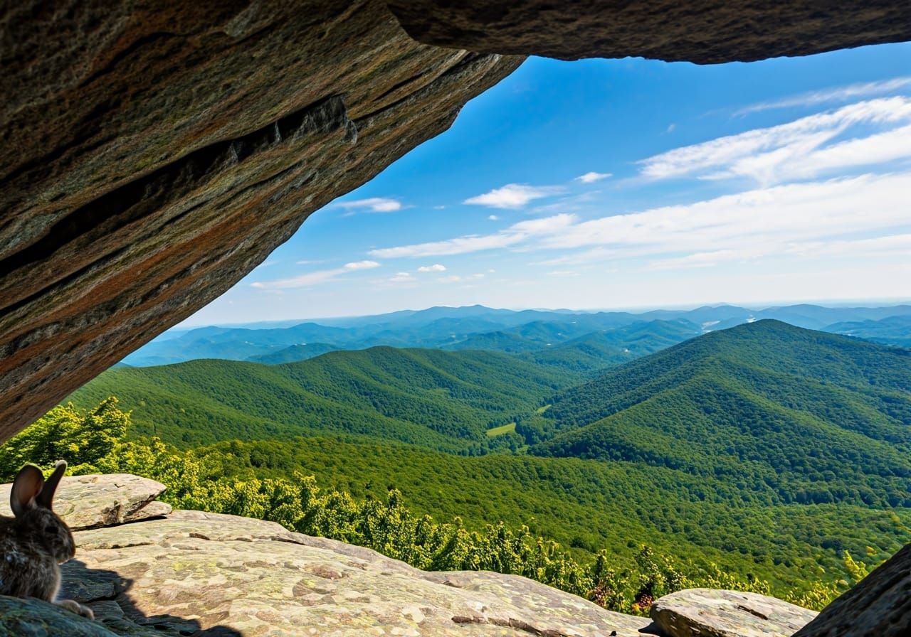 Sweeping Blue Ridge Mountain View from Peak