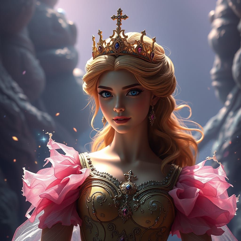 Fantastical Princess in Vibrant, Detailed Environments