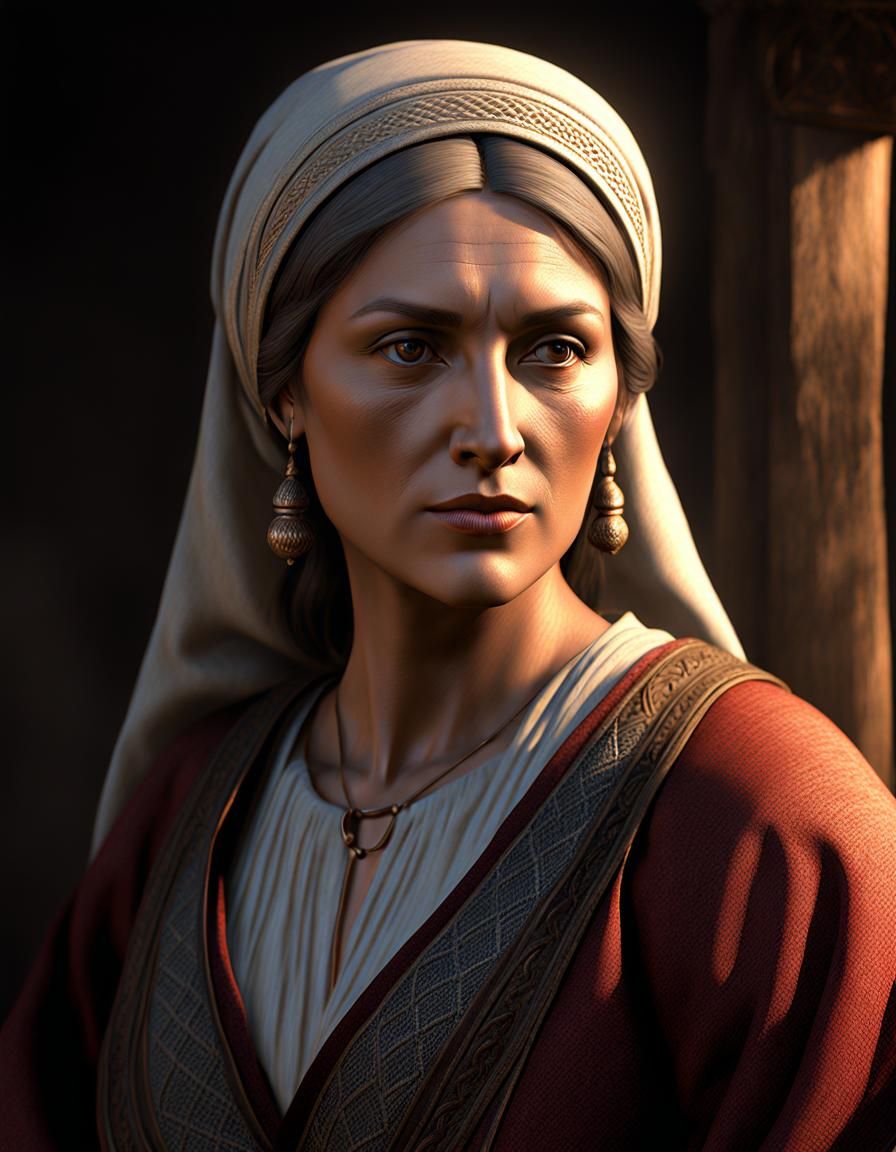 12th Century Peasant Woman in High Quality CGI