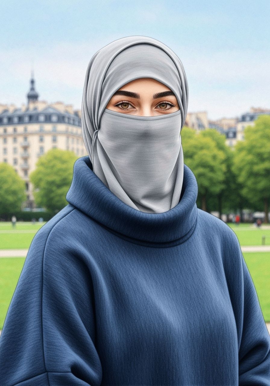 Elegant Niqabi Woman in Cozy Park