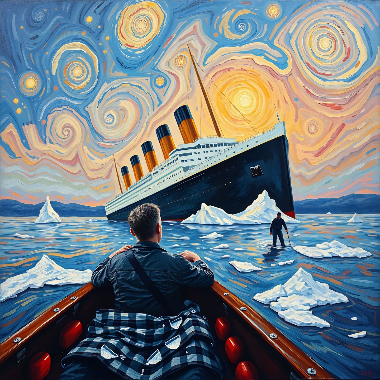 Titanic Iceberg Collision: A Surreal Impression