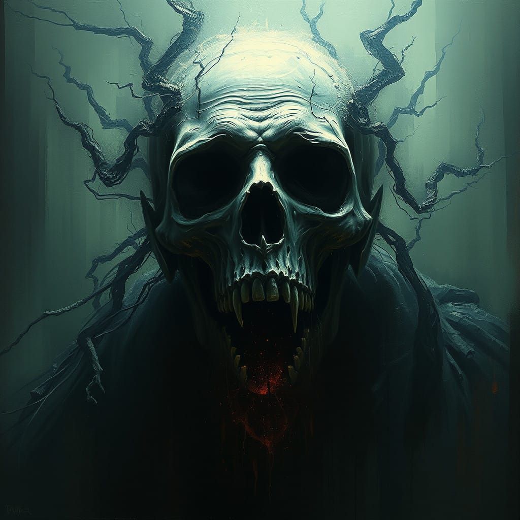Ethereal Poltergeist Face in Horror Art