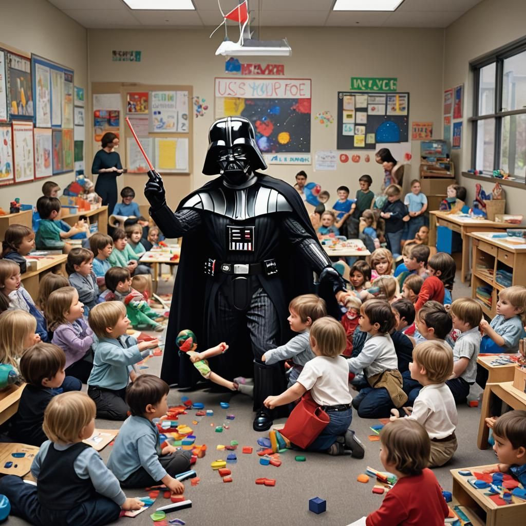 Darth Vader Struggles as Preschool Teacher