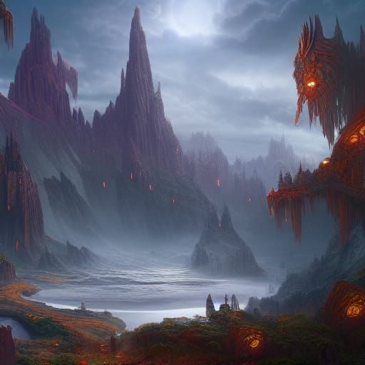 Fantastical Matte Painting in Deep Color