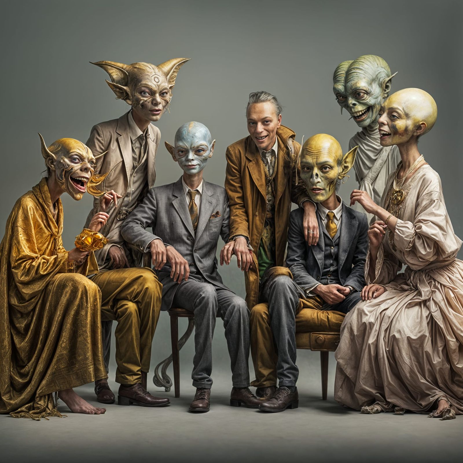 Extravagant Alien Characters in Bizarre Cosmic Setting