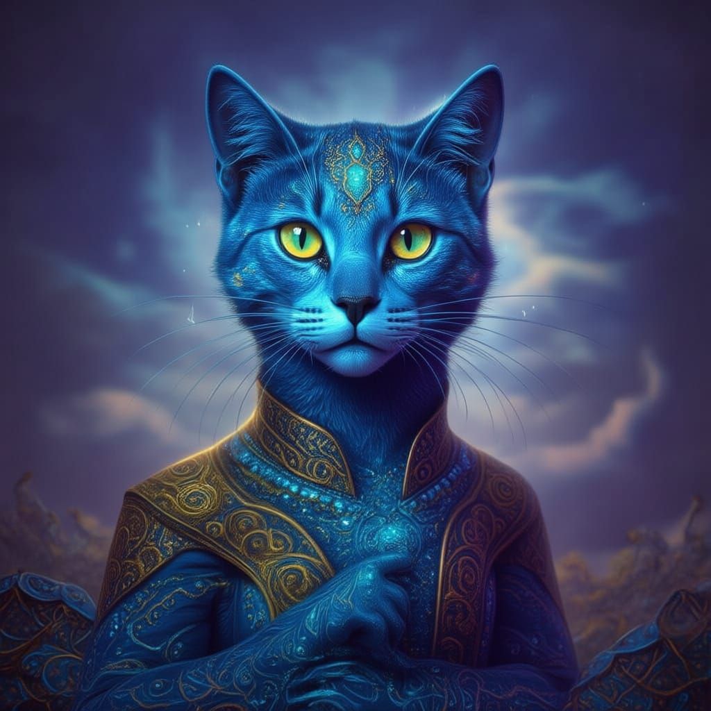 Blue Lyran Starseed Tabby Ascends Galaxy Portal