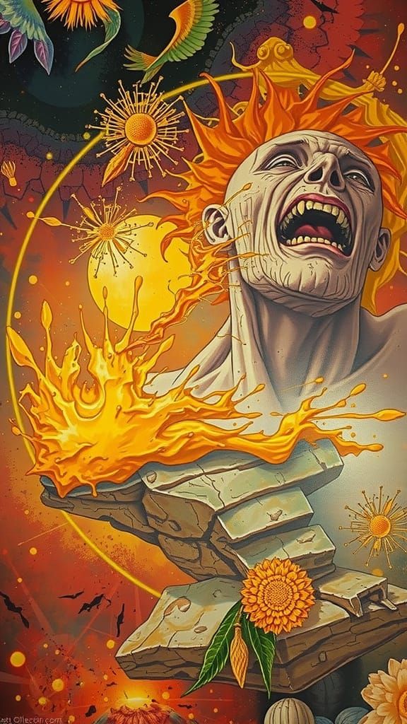 Hyperrealistic Fertile Rock Egg with Vibrant Colour