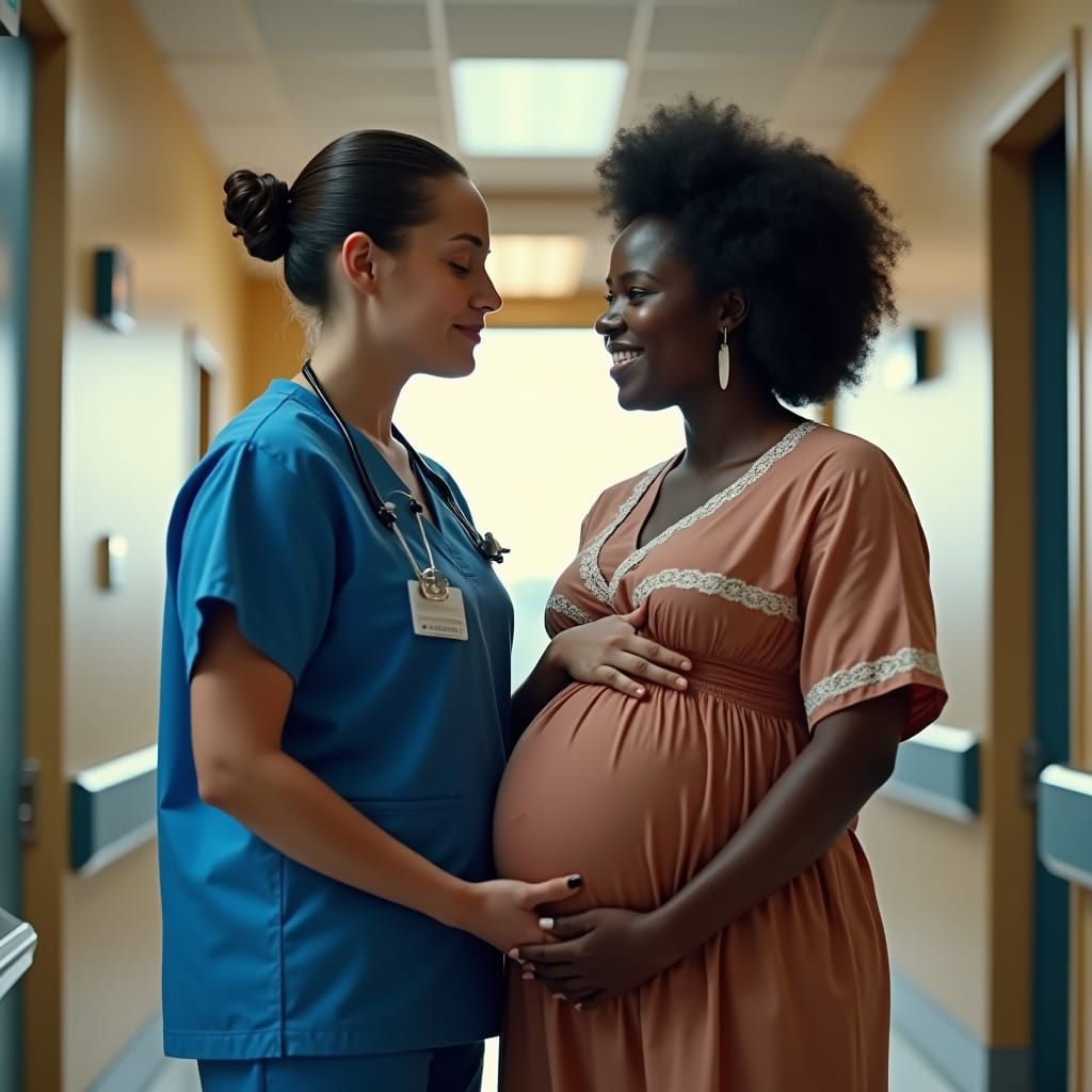 Empathetic Nurse Supports Pregnant Woman: Cinematic Hospital...