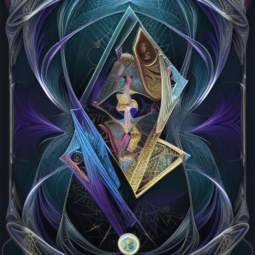 Abstract Spiritual Tarot Cards with Zentangle Patterns