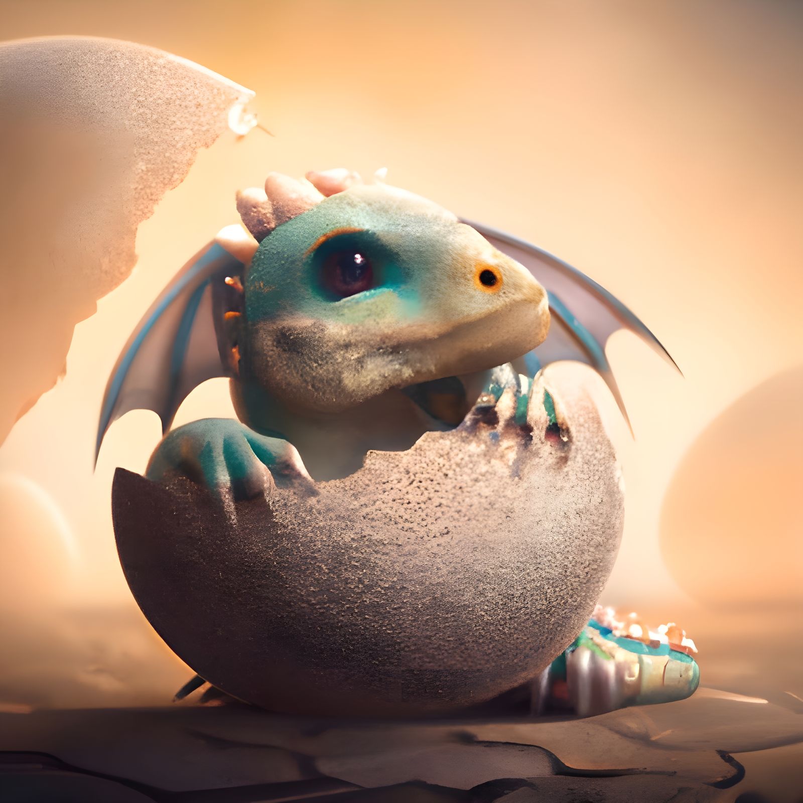 Baby Dragon Hatches From The Egg