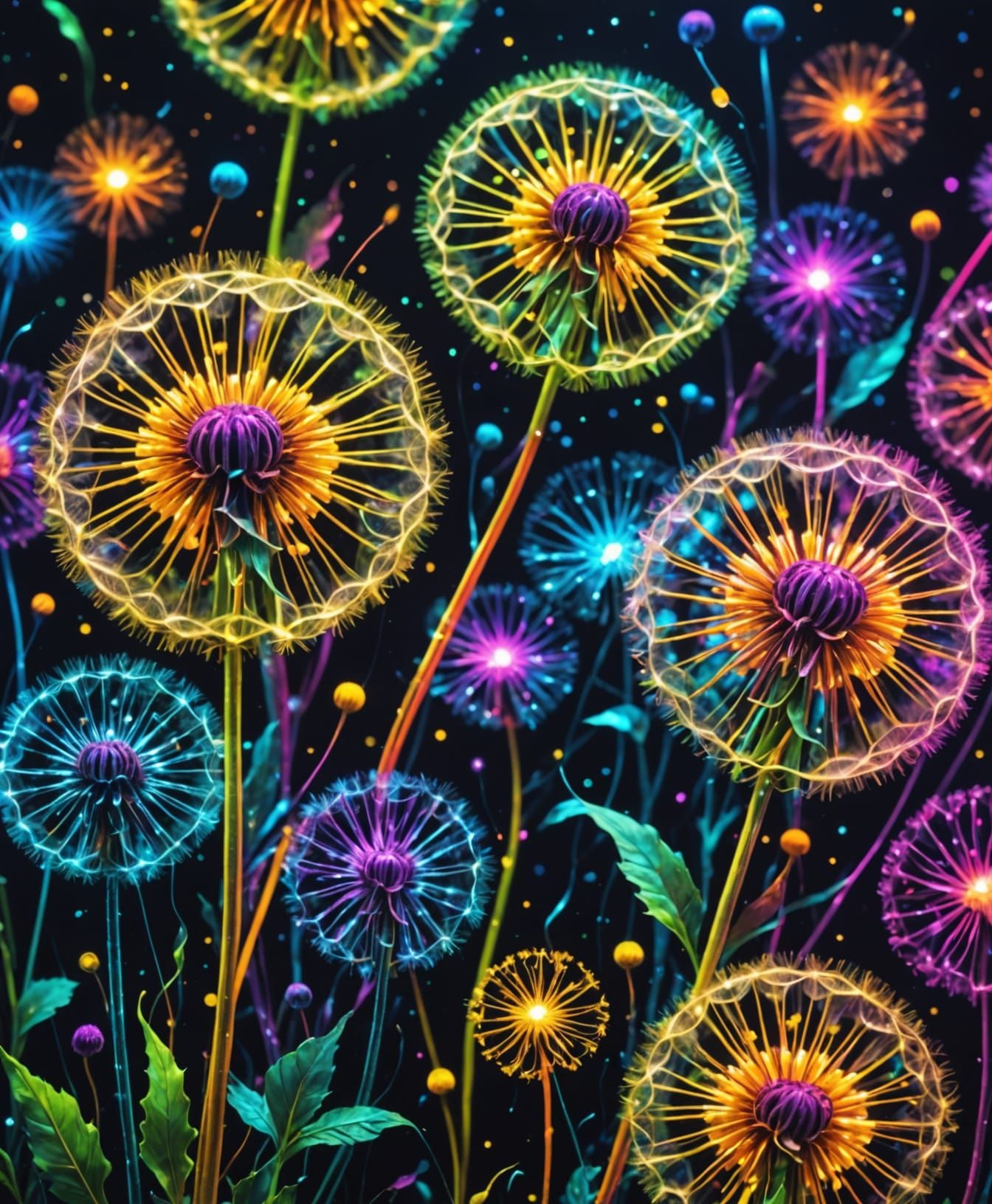 fiber optic dandelions