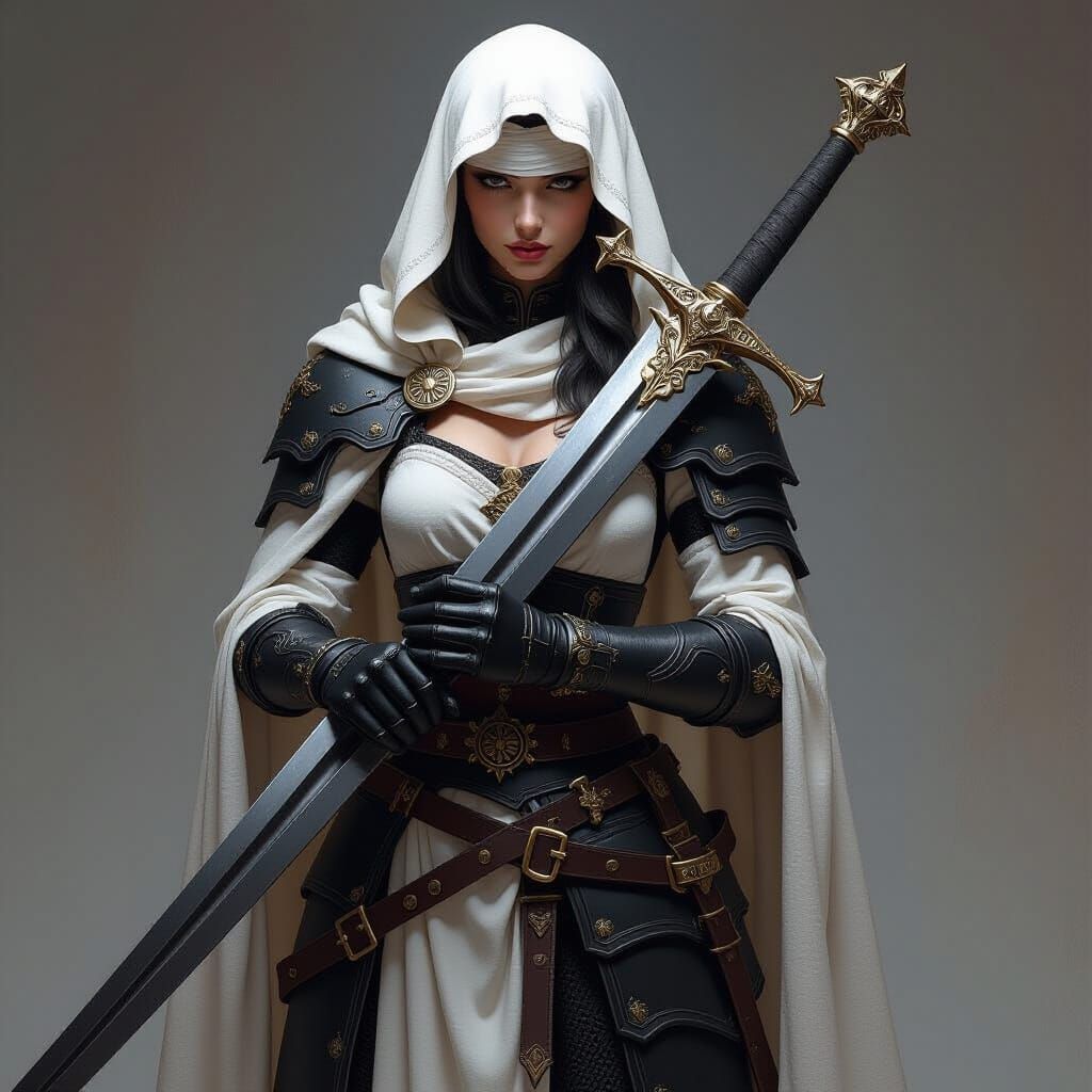 Gothic Longsword with Serene Pommel in Dramatic Light