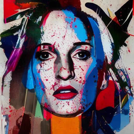 Pop Art Portrait of Warrior in a Sword Fight