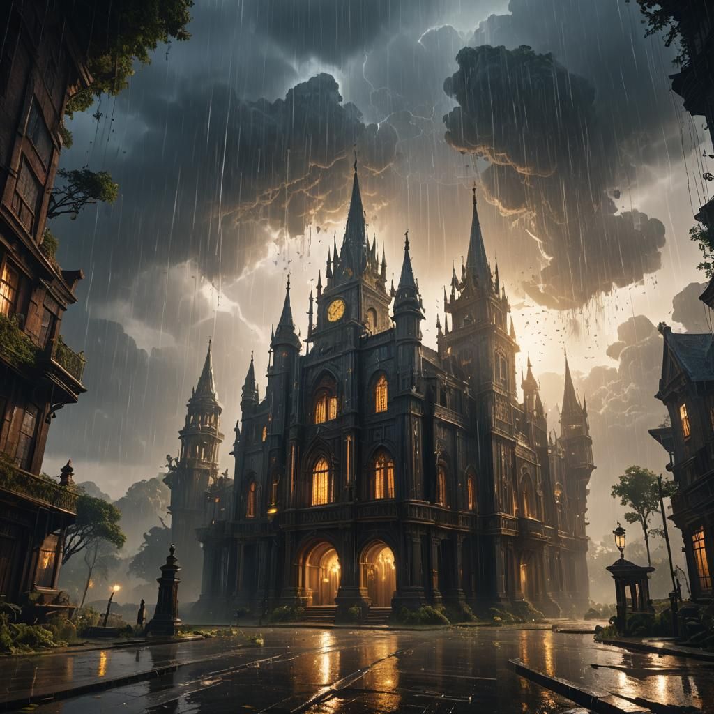 Sunshine Through Rain: Detailed Matte Painting
