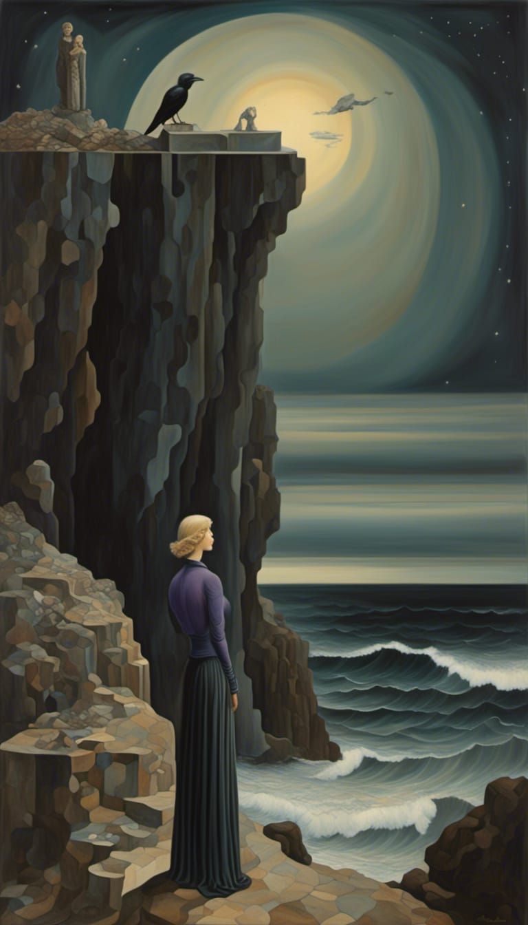 Stormy Ocean Altar: Surreal Coastal Scene