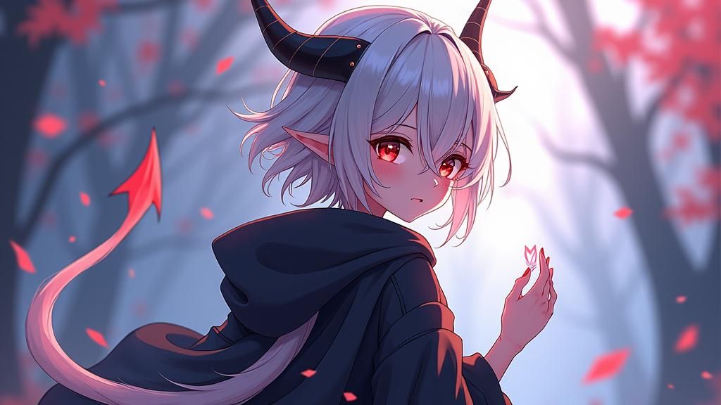 Enigmatic Wight Devil in Anime Style