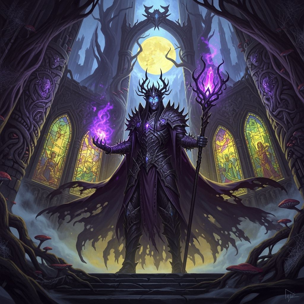 Regal Fae Lord in Mystic Castle - Dark Fantasy Art