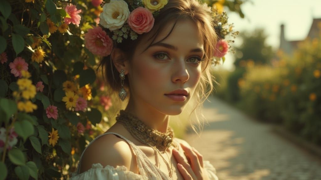 Ethereal Woman's Melancholy Portrait in Twilight