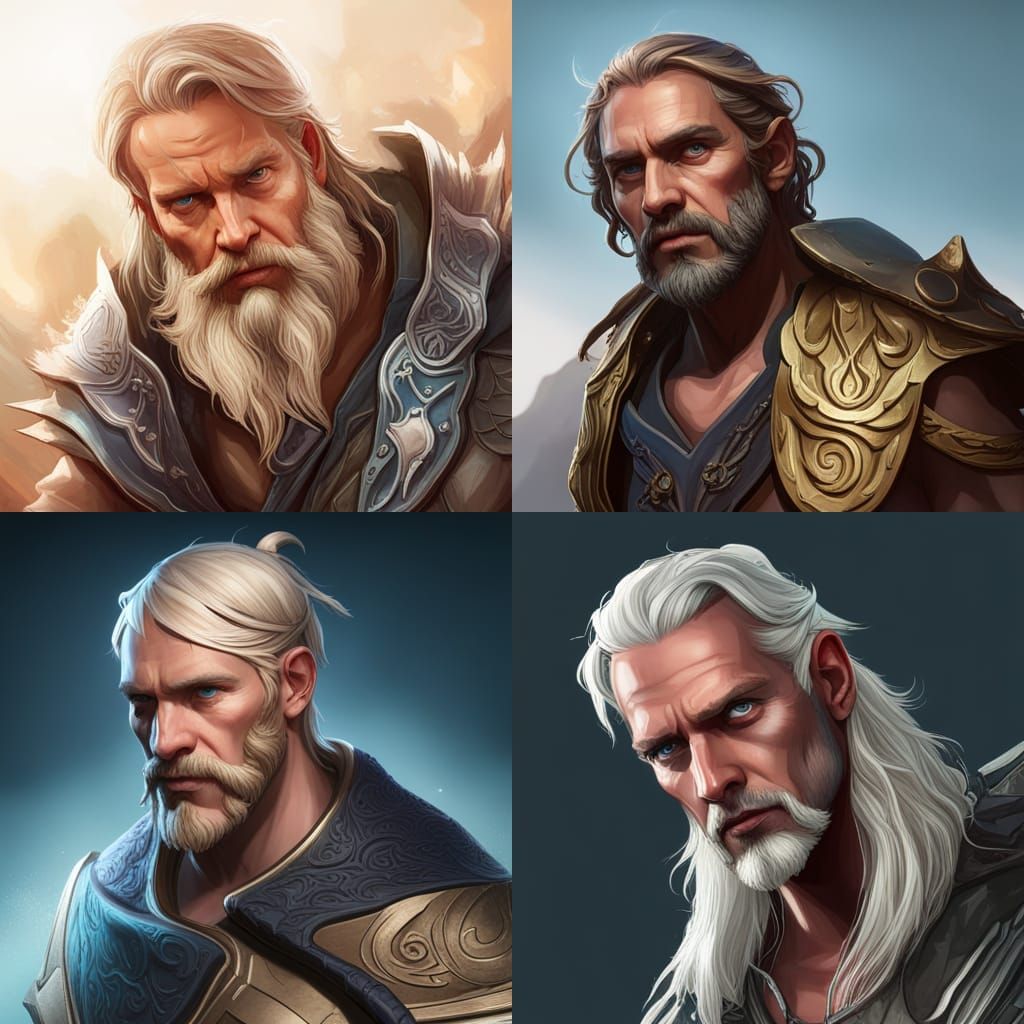 Norse God Porr Portrait in Hyperdetailed Style