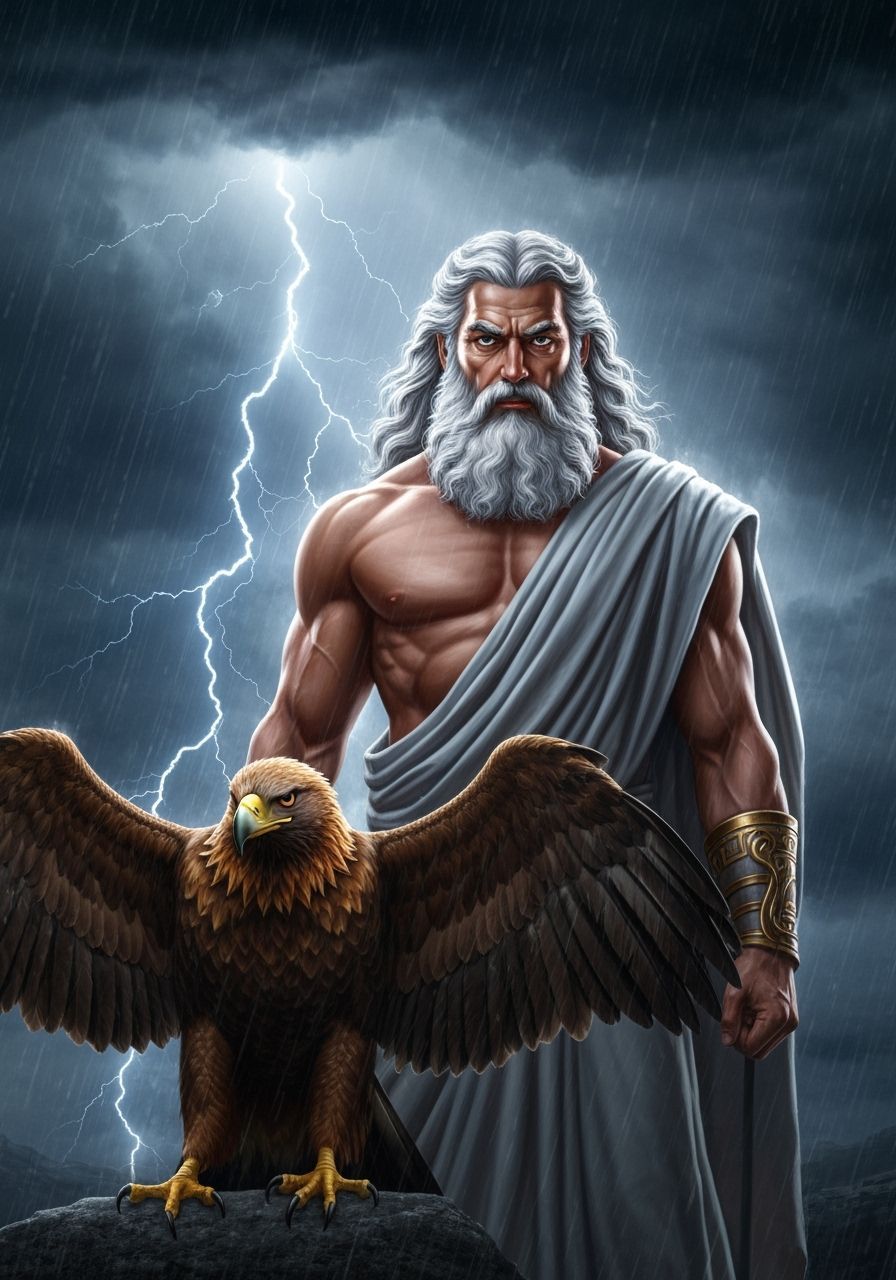 Zeus in a Storm with Golden Eagle