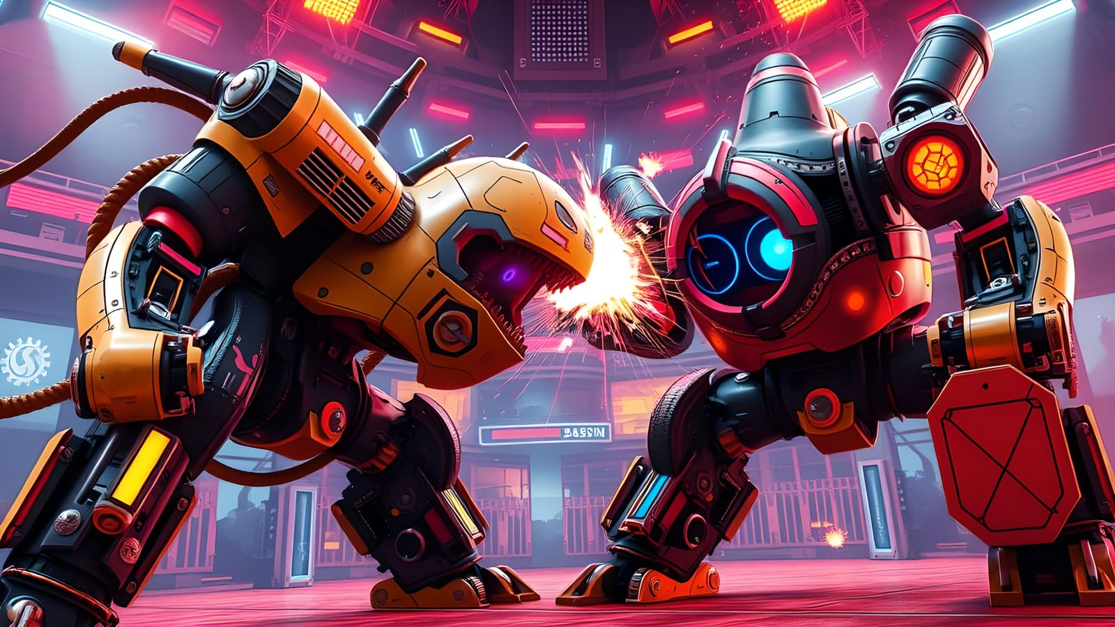 Epic War Machine Battle in Retro Arcade Style