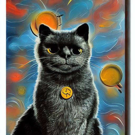 Atomic Cat Art Illustration