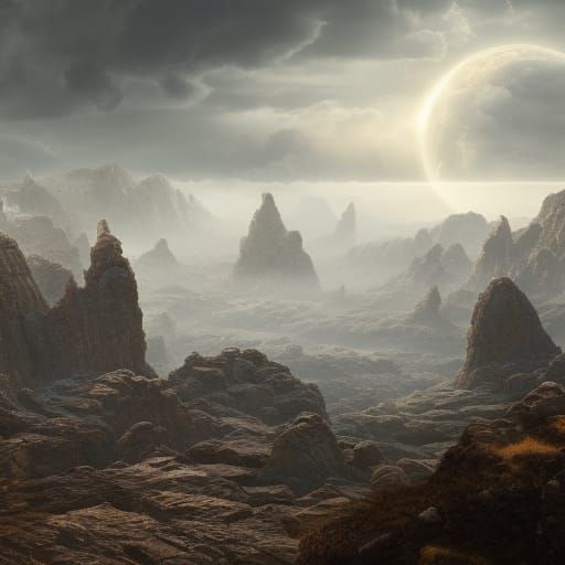 Epic Rocky Landscape in Digital Matte Painting