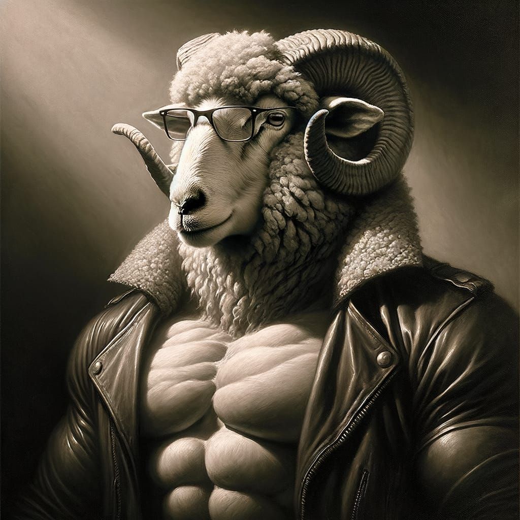 Renaissance Sheep: An Oil Painting of Strength