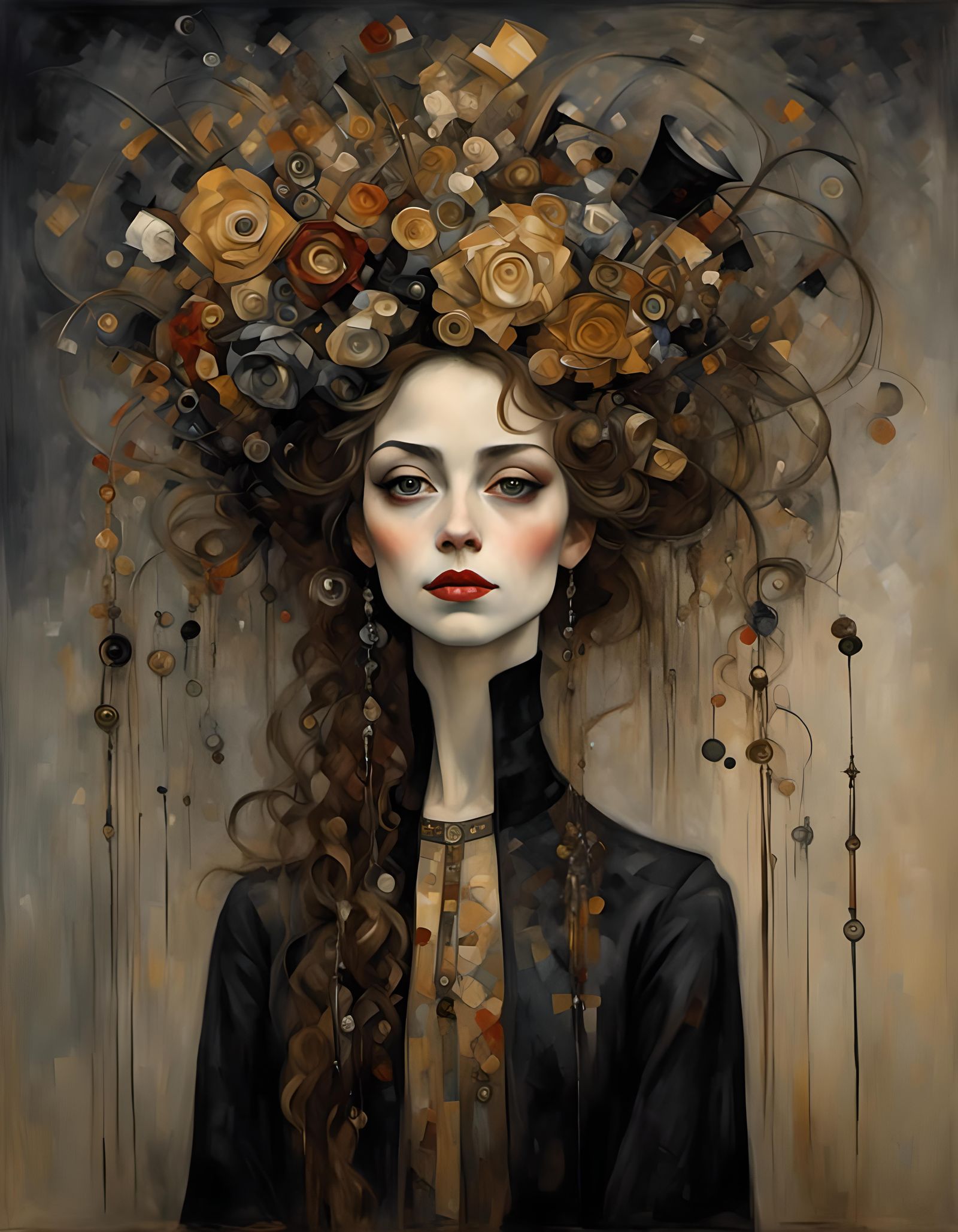 Klimt-Inspired Portrait of a Woman