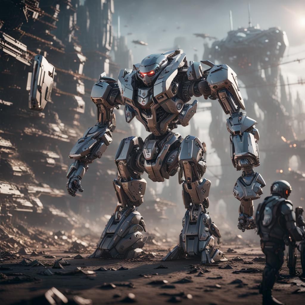 Epic Human-Robot War in Cinematic Sci-Fi