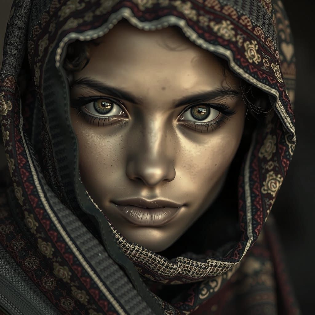 Portrait of a Young Woman in Soft Focus, Radiating Inner Pea...