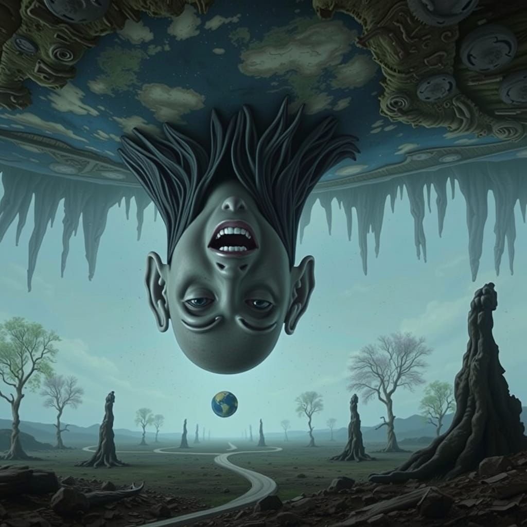 Surreal Upside Down World Nightmare