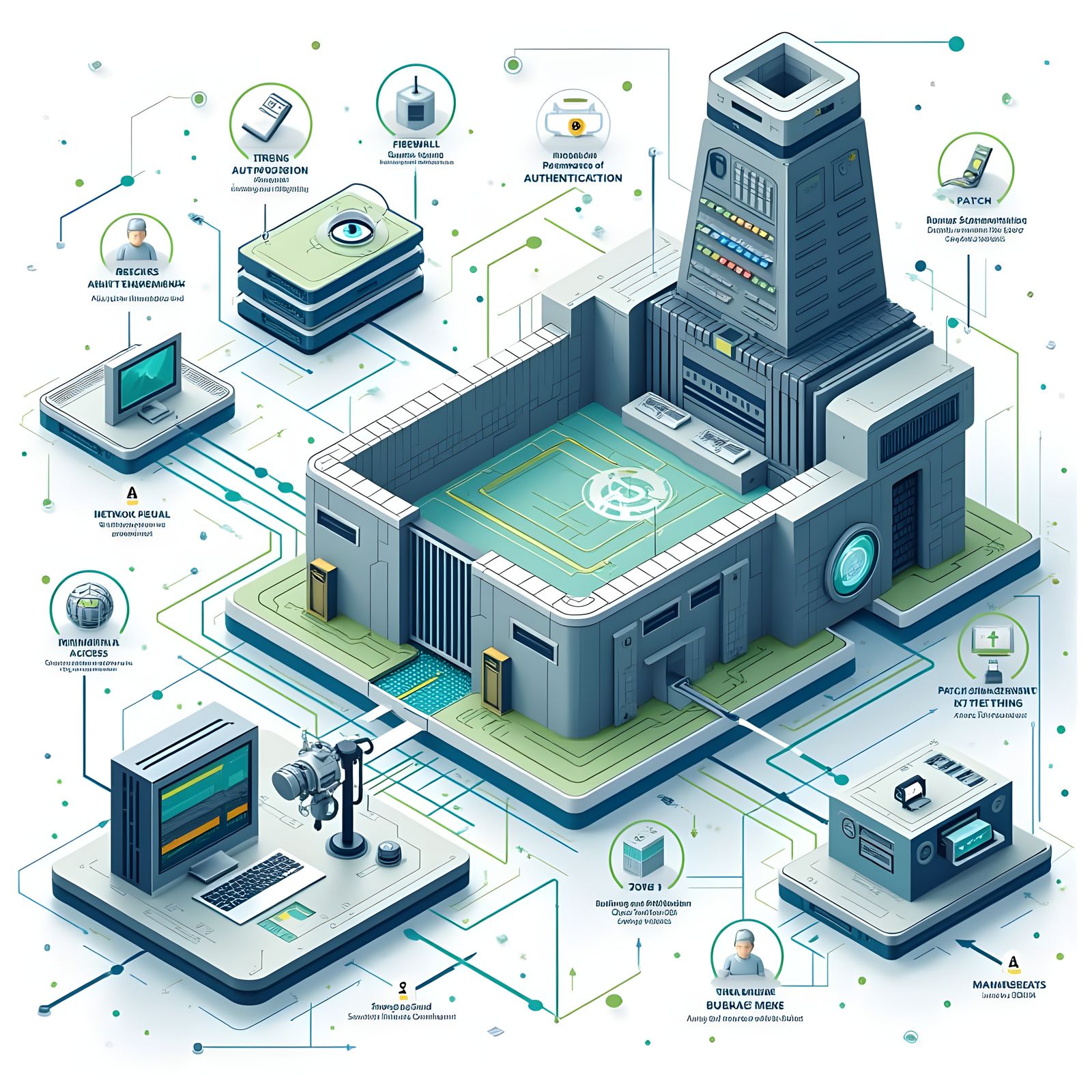 Cybersecurity Architecture Diagram in a Modern Aesthetic