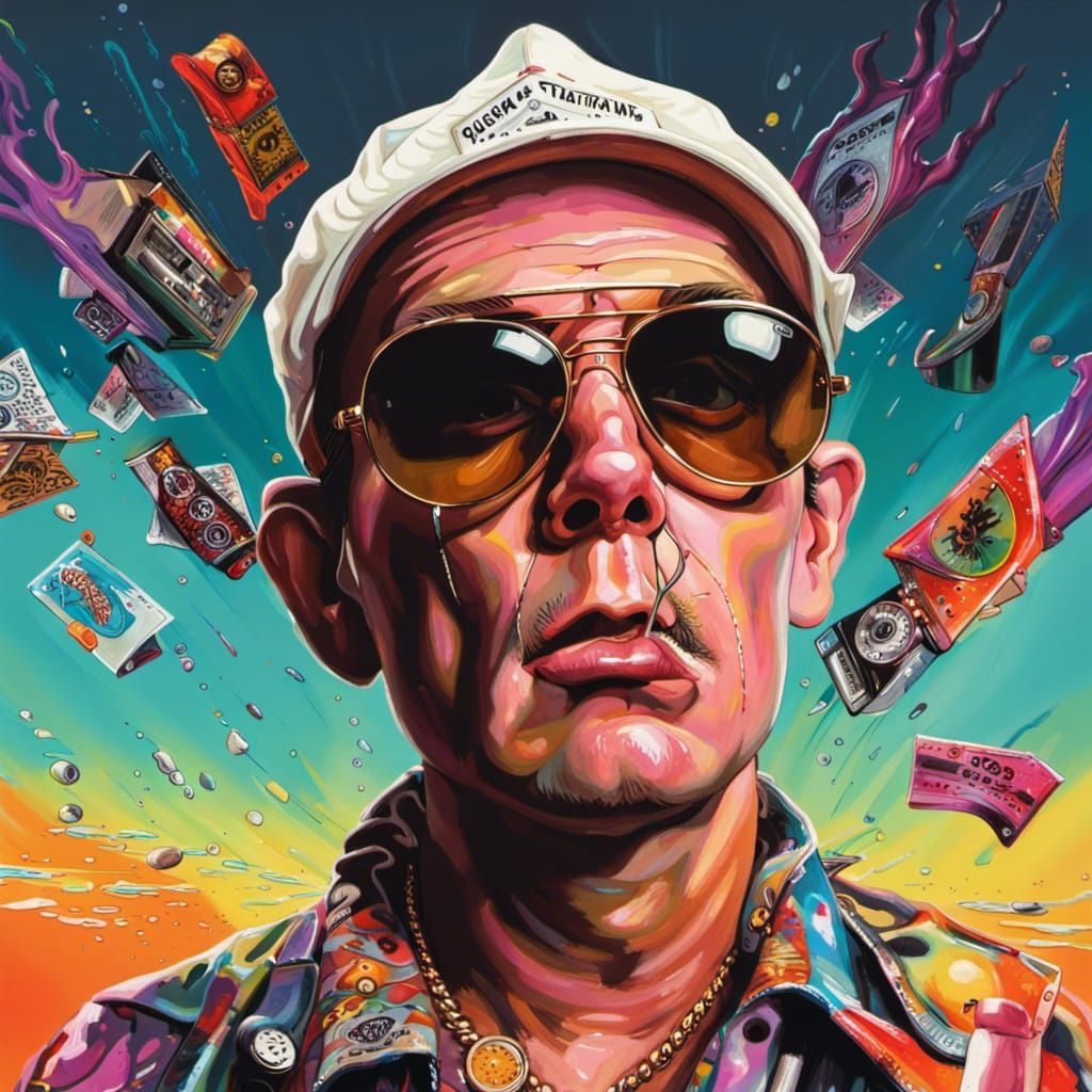 Hyperrealistic Fear and Loathing in Las Vegas Scene