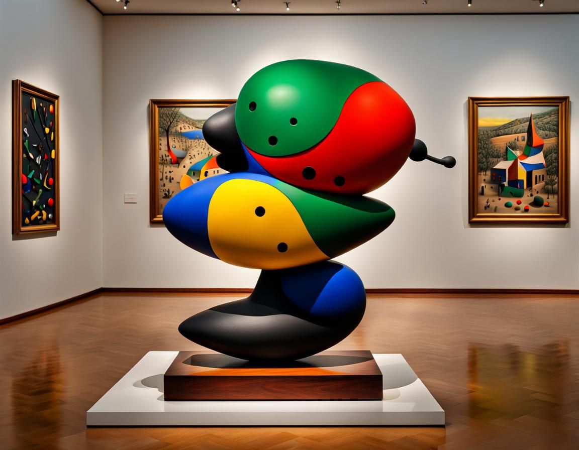 Three-Dimensional Sculpture in Joan Miro Style